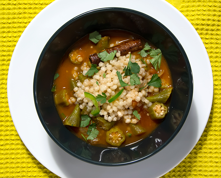 GRUB: Easy Vegan Southern Inspired Stewed Okra with Calphalon Premier™ Space  Saving Cookware