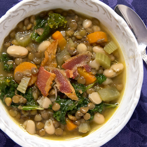 Simple Comfort When We Need It Most Tuscan Lentil And White Bean Soup Blue Kitchen